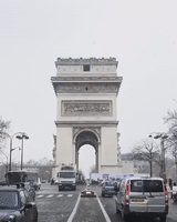 Snow Falls on the Arc de Triomphe as European Cold Spell Hits France
