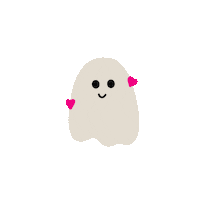 katieradford love heart halloween ghost Sticker