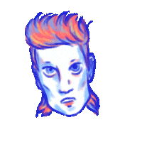 Floribundo music retro digital drawing Sticker