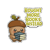 Bookworm Acorn Sticker