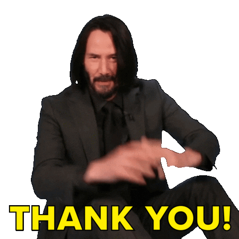 Keanu Reeves Thank You Sticker by BuzzFeed for iOS & Android | GIPHY