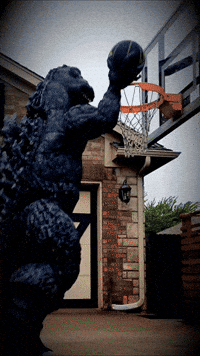 real_goji basketball dunk godzilla ballin GIF