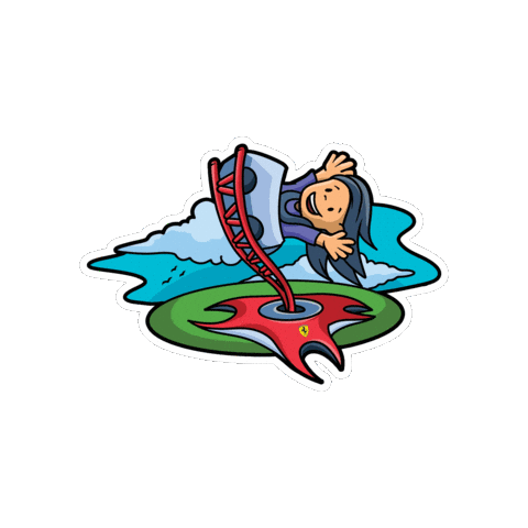 Roller Coaster Ferrari Sticker by Yas Island Abu Dhabi