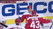 ice hockey hug GIF by NHL
