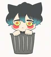 aericchi anime cat trash meow GIF