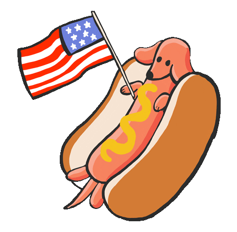 4Th Of July Dog Sticker by Stefanie Shank