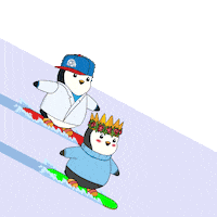 Snowboarding On My Way Sticker by Pudgy Penguins