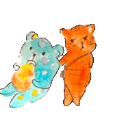 weijung cat bear foody Sticker