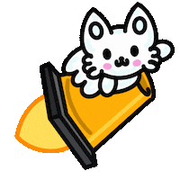 _ships kawaii crypto rocket to the moon Sticker