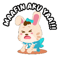 Sorry Rabbit Sticker by Accurate Indonesia