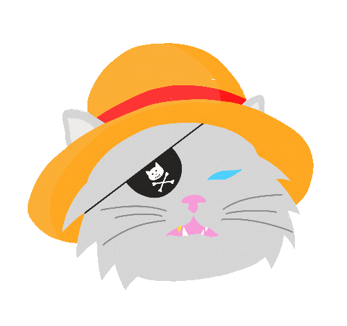 One Piece Cat Sticker by Jasi