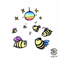 Disco Fever Dancing GIF by Hunnie the Bee