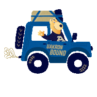 College Jeep Sticker by The University of Akron