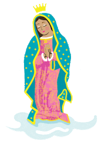 Our Lady Of Guadalupe Latina Sticker by Ex-Voto Design / Leslie Saiz