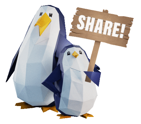 DashOfficialde giphyupload penguin sign share Sticker