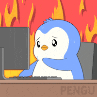 Stressed On Fire GIF by Pudgy Penguins