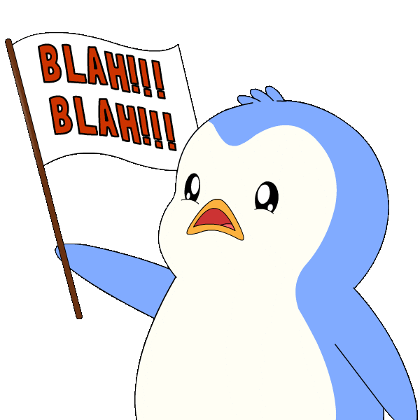 Penguin Protesting Sticker by Pudgy Penguins