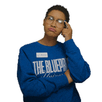 BLUEPRINTUNIVERSITY girl blue woman think Sticker