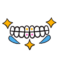 Skull Teeth Sticker by Vilore