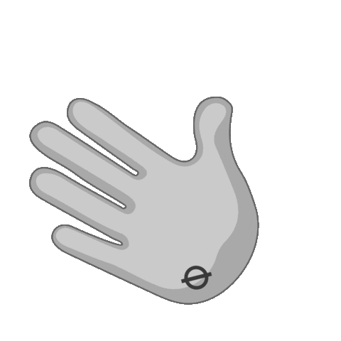 MSQLN emoji waving winken black white Sticker