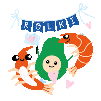 Seafood Shrimp Sticker by Rolki Olsztyn