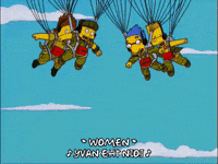 bart simpson parachuting GIF