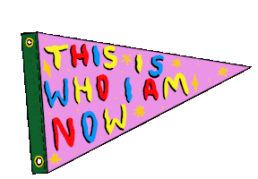 Who Am I Banner Sticker by ffembroidery