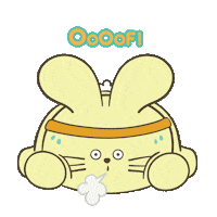 fatrabbitfarm kawaii fitness tired bunny Sticker