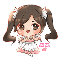 MilkPinkMaidCafe pink kawaii cafe chibi Sticker