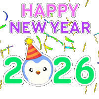 Happy New Year Penguin Sticker by Pudgy Penguins