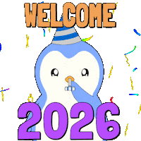 Happy New Year Penguin Sticker by Pudgy Penguins