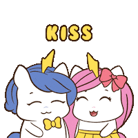 First Kiss Love Sticker by Brave Unicorn
