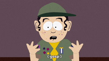 shocked boy scout leader GIF by South Park 