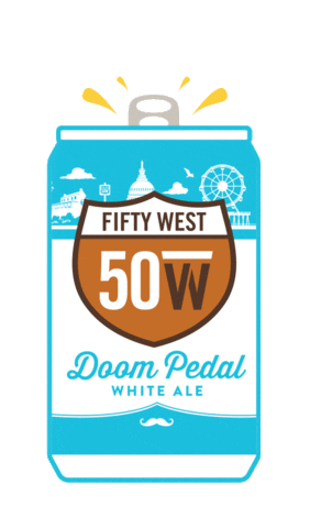 FiftyWestBrew beer volleyball bus van Sticker