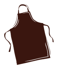 tulipchocolate baking apron baked with love tulipchocolate Sticker