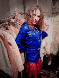 Blue Coat Fashion GIF