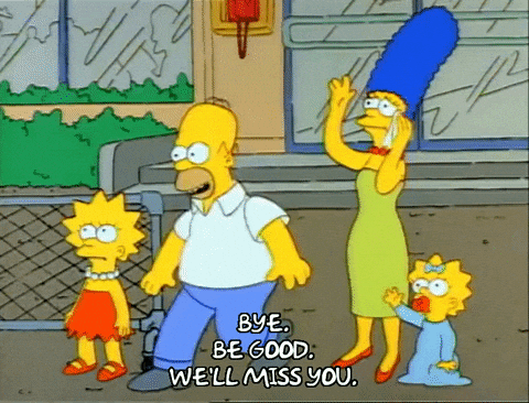 Les Simpson qui disent au revoir