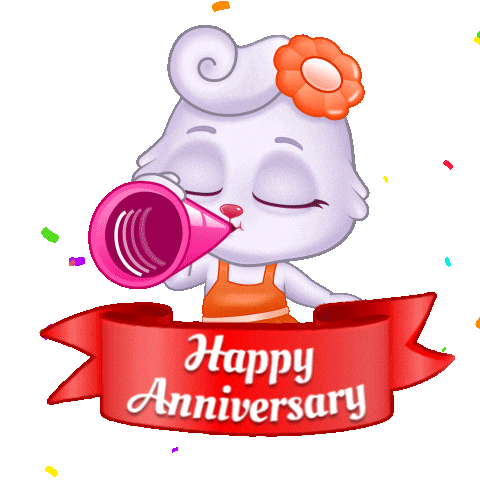 Happy Anniversary Greetings Sticker by Lucas and Friends by RV AppStudios
