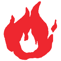 Fire Burn Sticker by Santi's Singapore