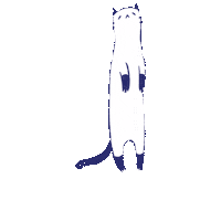 Happy White Cat Sticker by The Menagerie