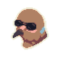 Rolitae pixel cool sunglasses pixel art Sticker