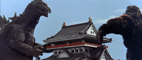 SpookyFlicks giphyupload godzilla king kong GIF