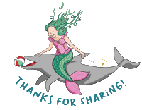 Thanks Mermaid Sticker by DenGodaFen