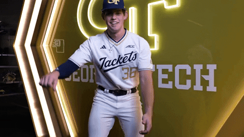 Georgia Tech Baseball GIF by Georgia Tech Yellow Jackets