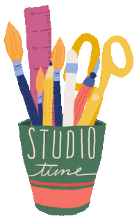 Artist Creating Sticker by Andrea Tredinick