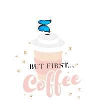 jazhandmade coffee latte starbucks butfirstcoffee Sticker
