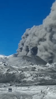 Ash and Smoke Fill Sky as Mount Etna Erupts