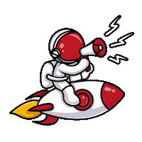 Marketing Rocket Sticker by Schiwyair