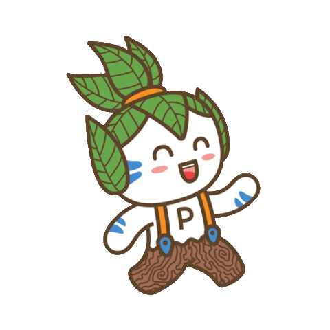 Pandooin giphyupload mascot wisata happy jump Sticker