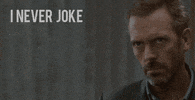 Serious Hugh Laurie GIF
